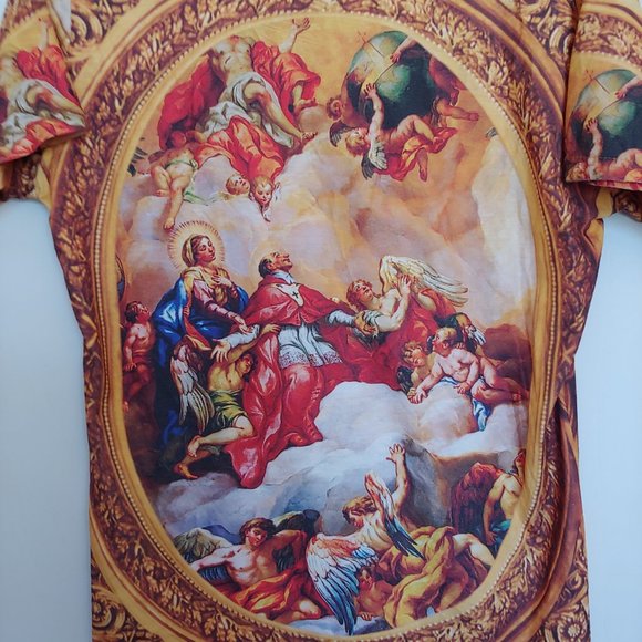 Tshirt with St Charles Borromeo from famous Italian painting made in Portugal - Picture 2 of 11